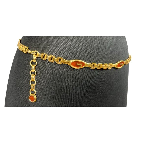 Vintage Gucci Gold G Logo Chain-Link Belt - Picture 4 of 9
